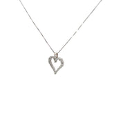 14k White Gold .50ct G SI1 Round Diamond Heart Pendant